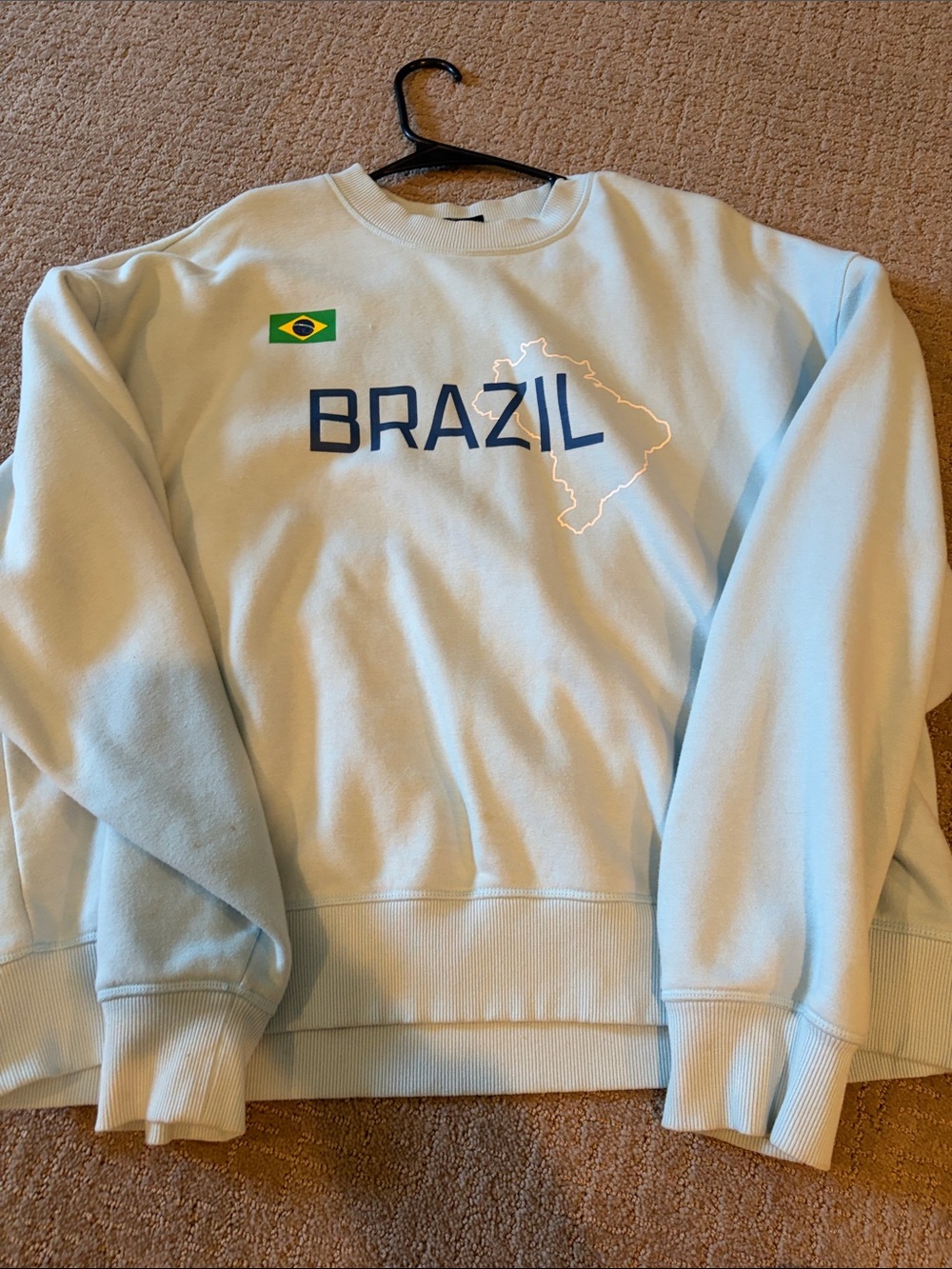 PacSun Light Blue Brazil Graphic Crewneck Sweatshirt